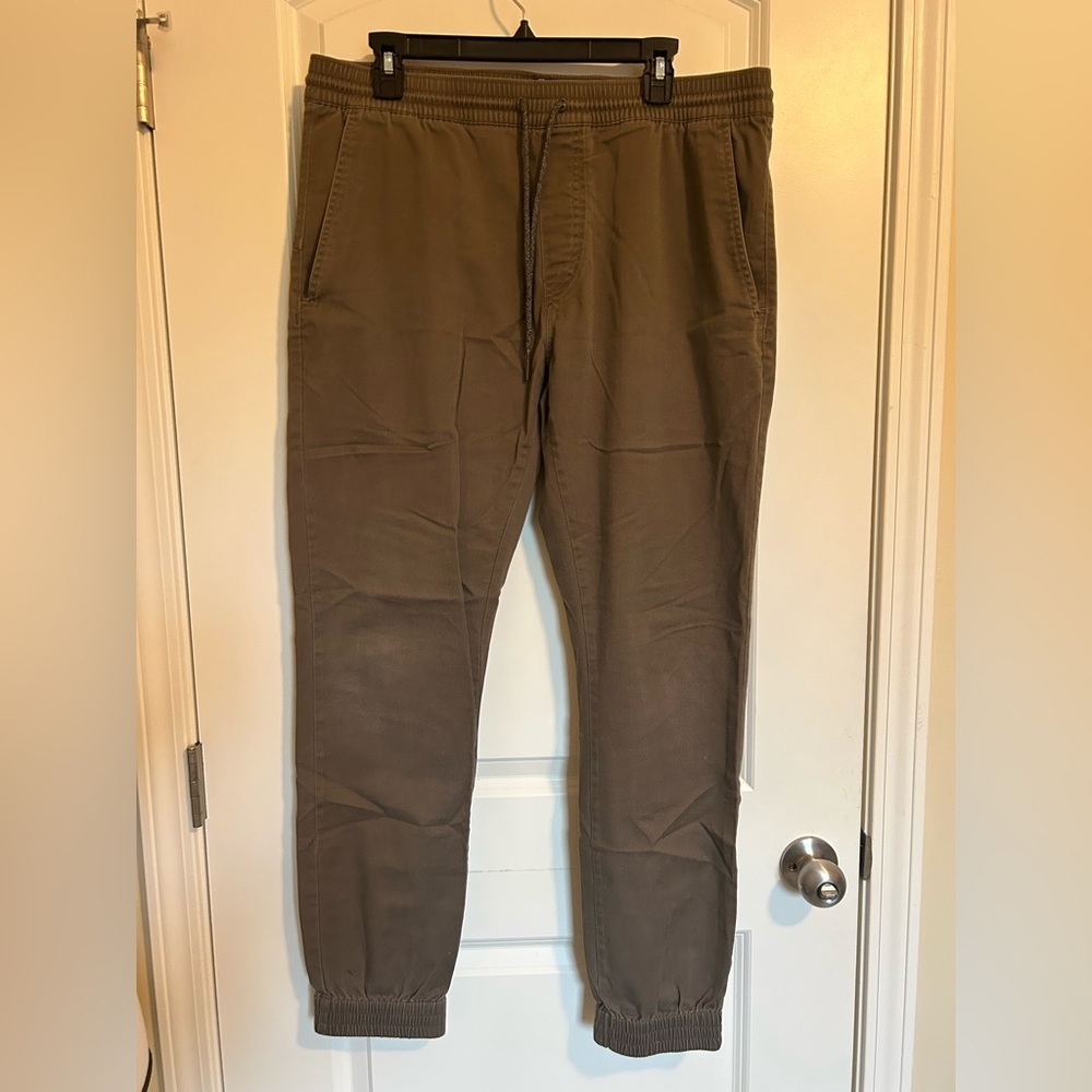 Volcom Men's Brown Chinos joggers tie waist